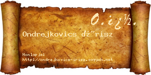 Ondrejkovics Írisz névjegykártya